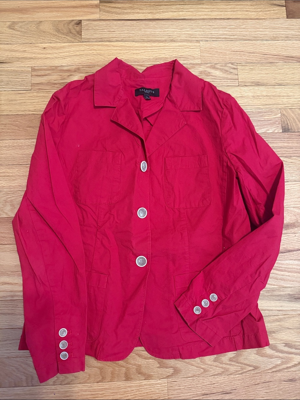 Talbots Bright Red Button Jacket